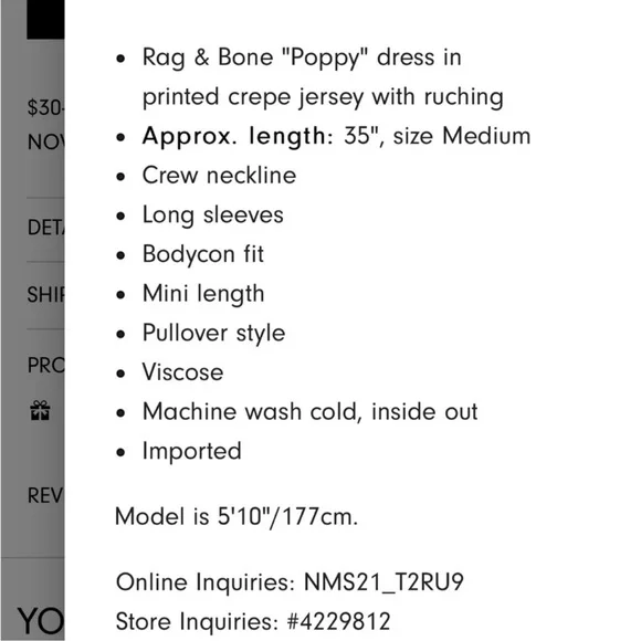 Rag + Bone poppy draped mini dress - Picture 8 of 8